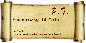 Podhorszky Ténia névjegykártya
